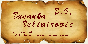 Dušanka Velimirović vizit kartica